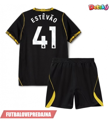Lacne Dětský Futbalové dres Chelsea Estevao Willian #41 2026-27 Krátky Rukáv - Preč (+ trenírky)